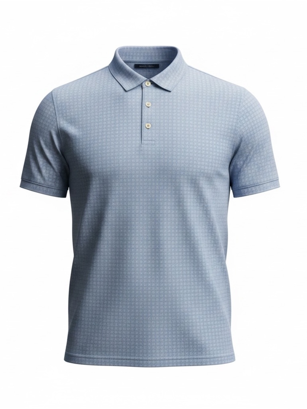 Zachary Prell Light Blue Men's Polo with Micro-grid Pattern